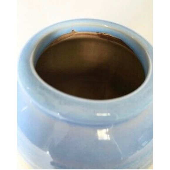 Rustic minimalist speckled egg blue ceramic vase - Picture 8 of 12